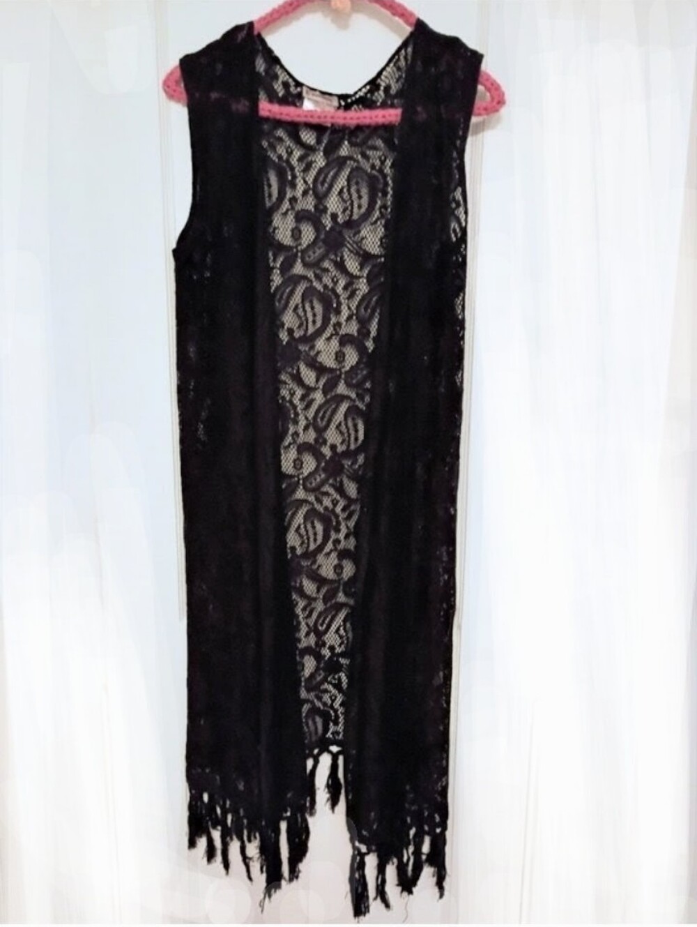 Black Lace Kimono Beach Lounging Cover-up
